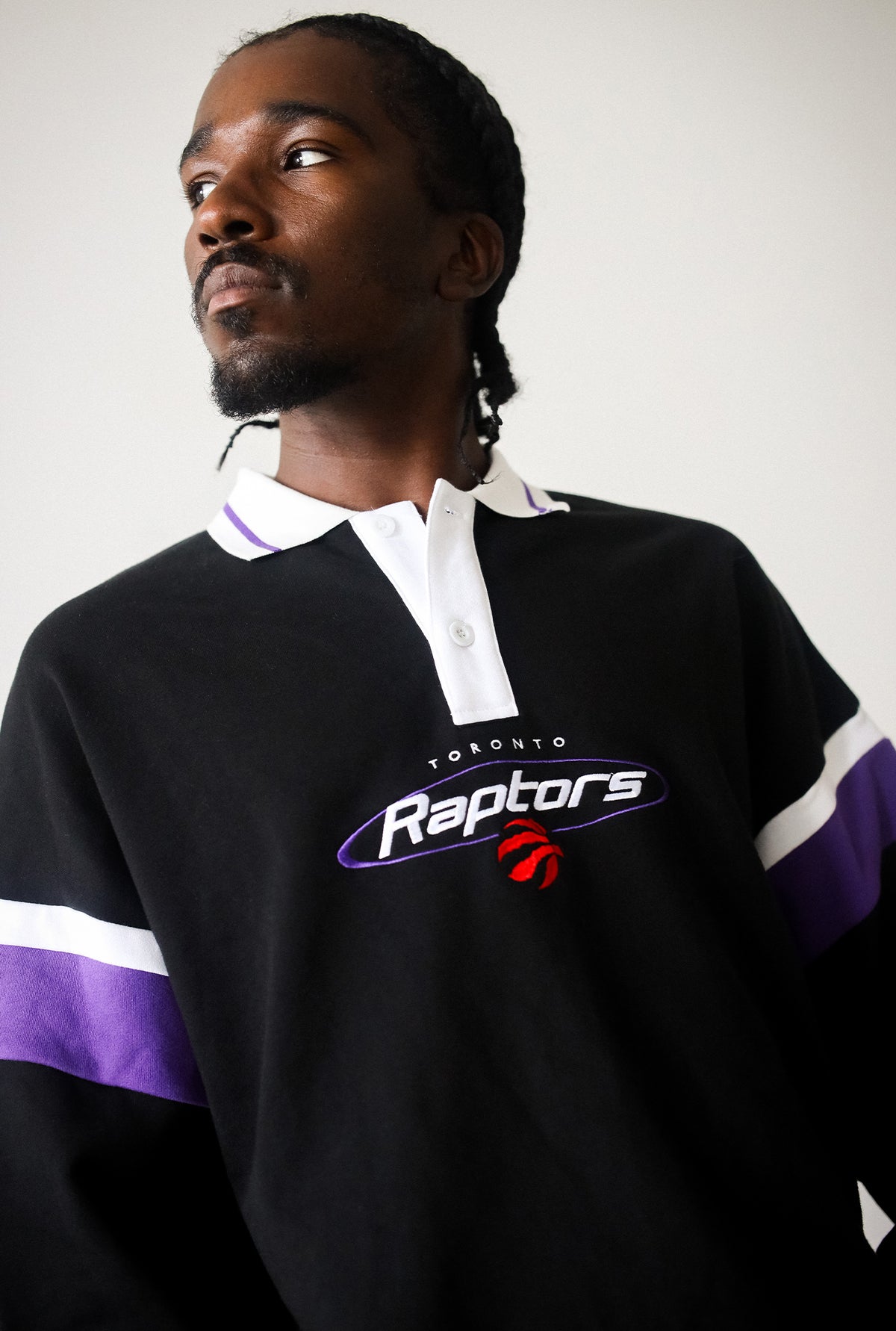 Toronto Raptors Vintage Oversized Rugby - Black / Purple