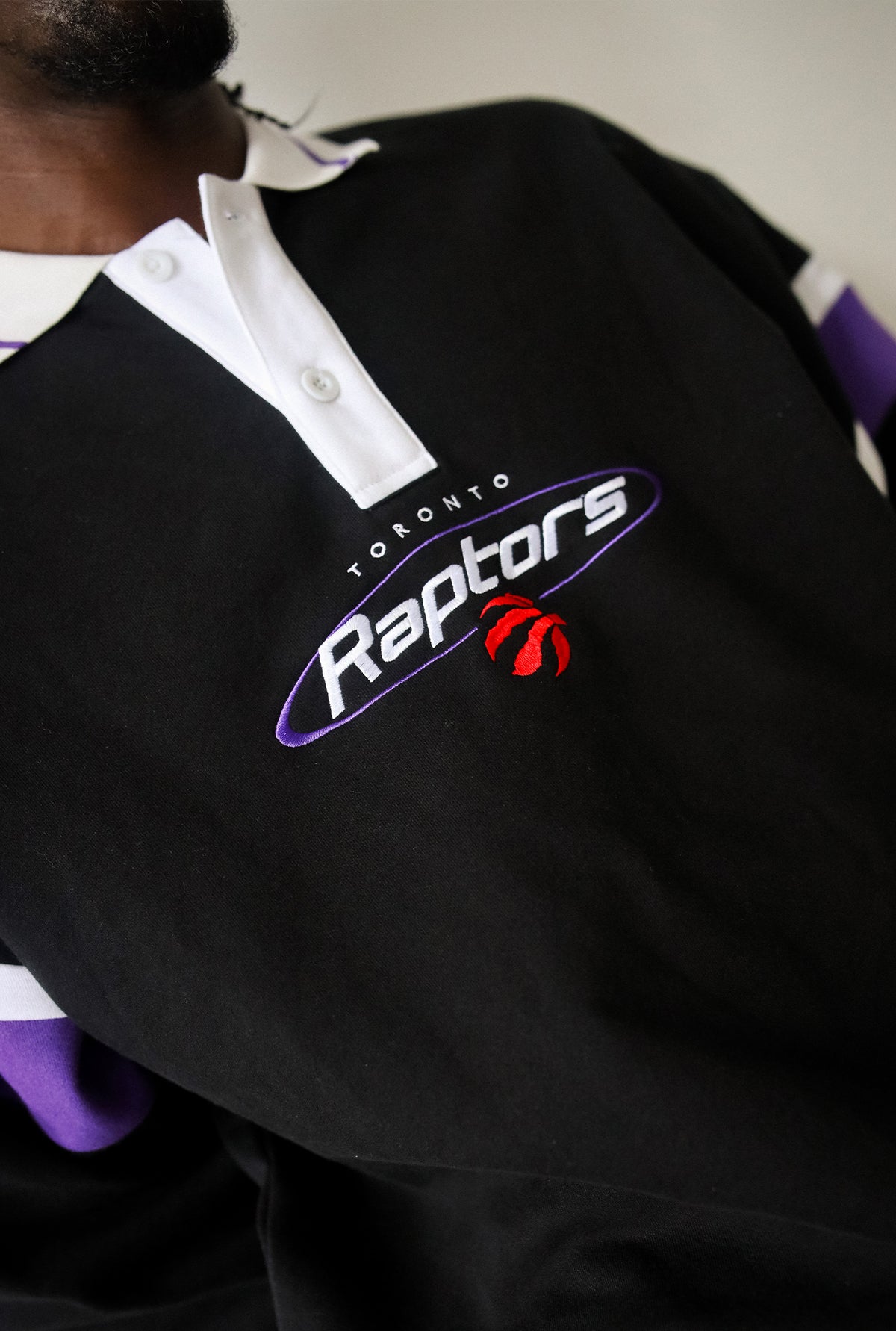 Toronto Raptors Vintage Oversized Rugby - Black / Purple