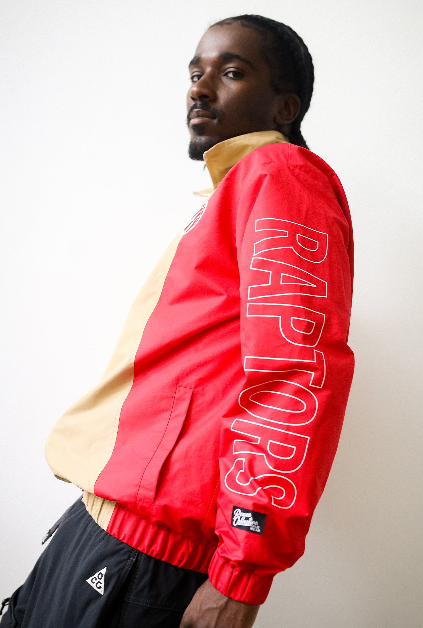 Toronto Raptors Colour Block Windbreaker Jacket - Ivory / Red