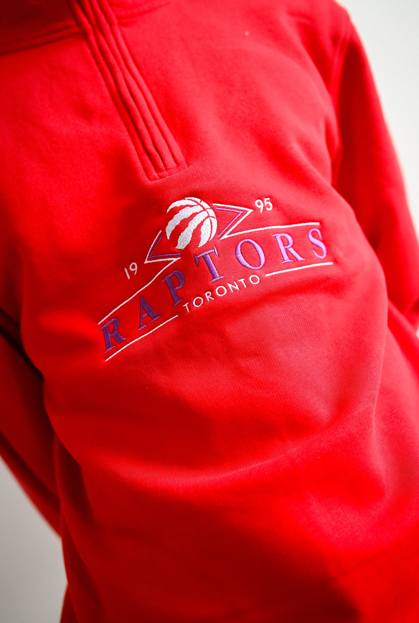 Toronto Raptors Vintage Quarter Zip - Red