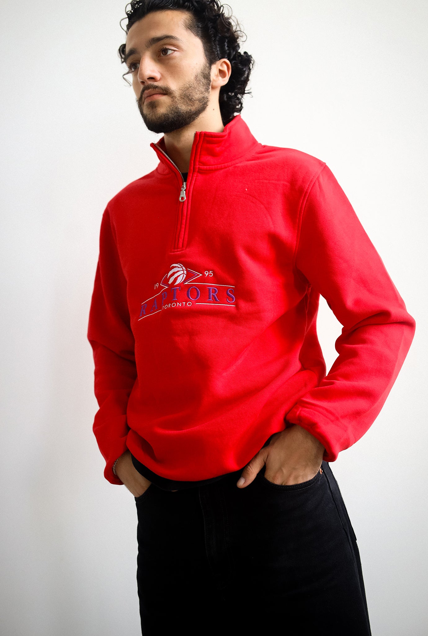 Toronto Raptors Vintage Quarter Zip - Red