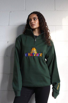 Vintage Garfield Quarter Zip - Forest Green