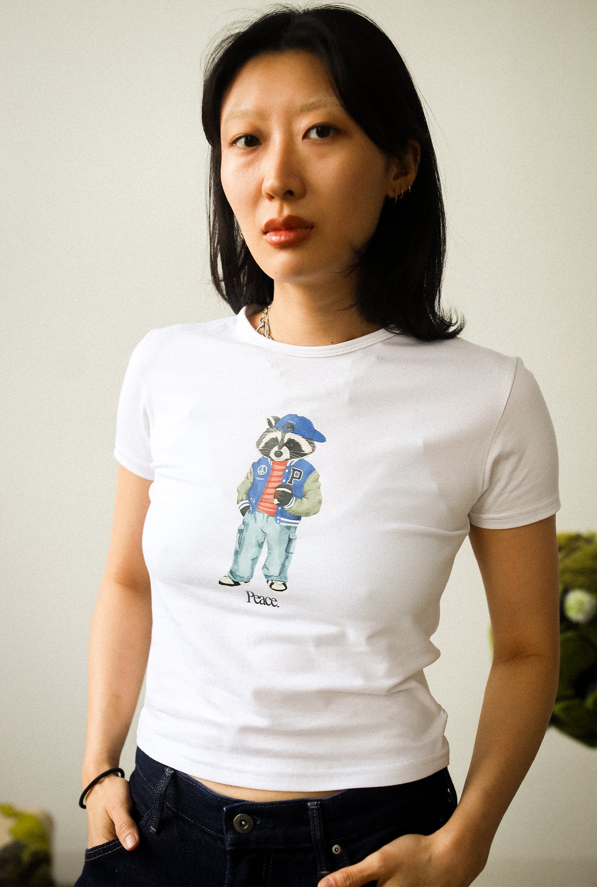 Vacances d'été Trash Teddy : T-shirt bébé ours en peluche tendance - Blanc