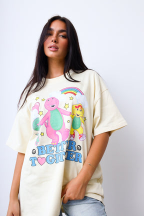 P/C x Barney Better Together Schweres T-Shirt - Elfenbein