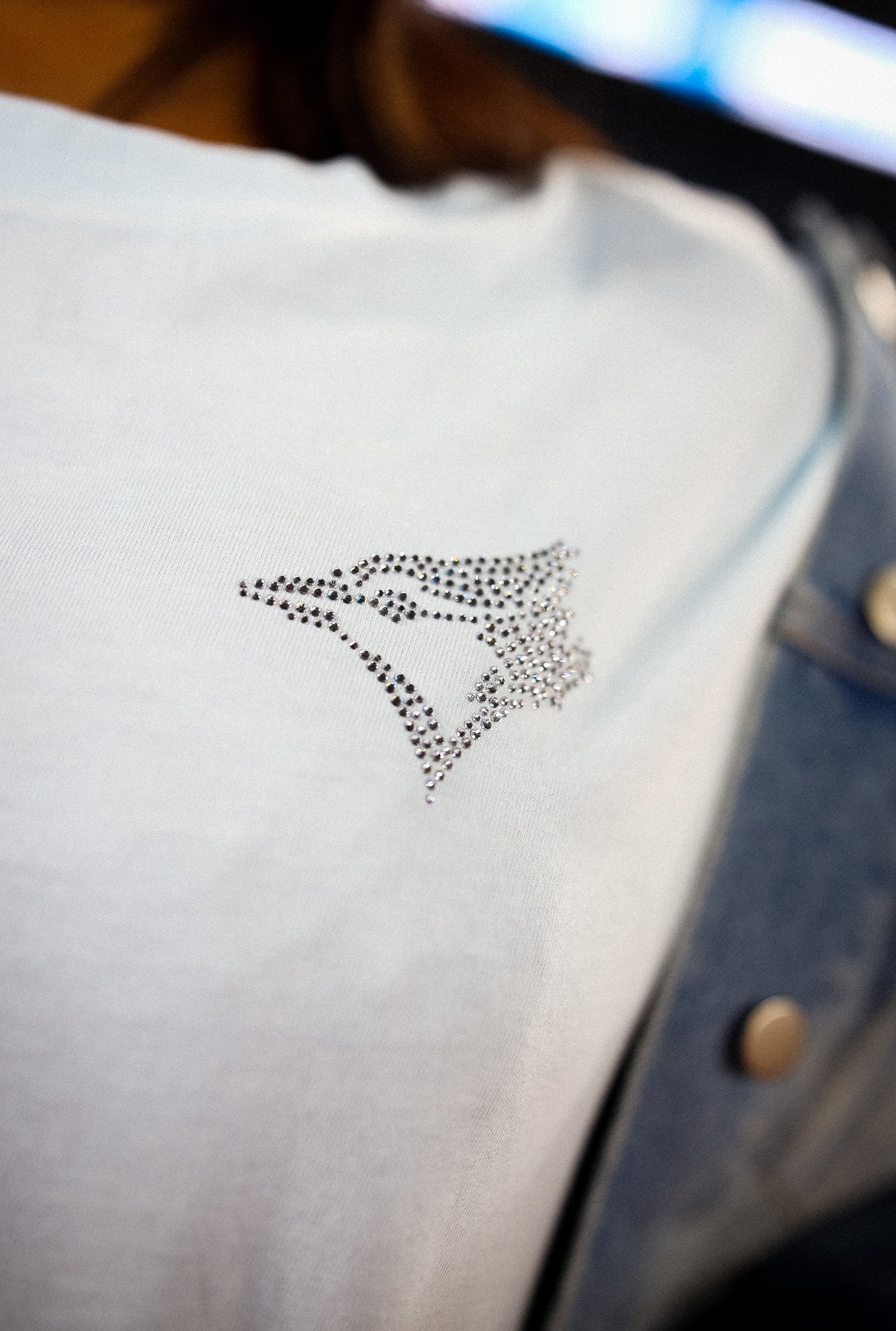 Toronto Blue Jays x Hazel Mae Cropped T-Shirt - Baby Blue