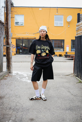Los Angeles Food Scene Heavyweight T-Shirt - Black