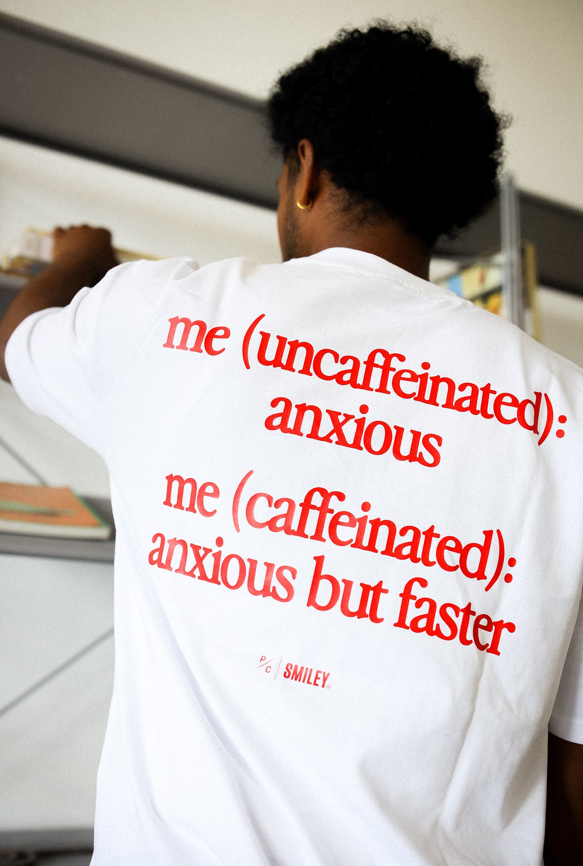 P/C x Smiley: Uncaffeinated Heavyweight T-Shirt - White