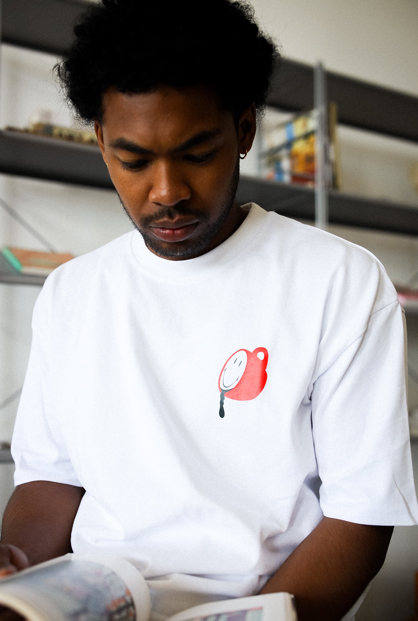 P/C x Smiley: Uncaffeinated Heavyweight T-Shirt - White