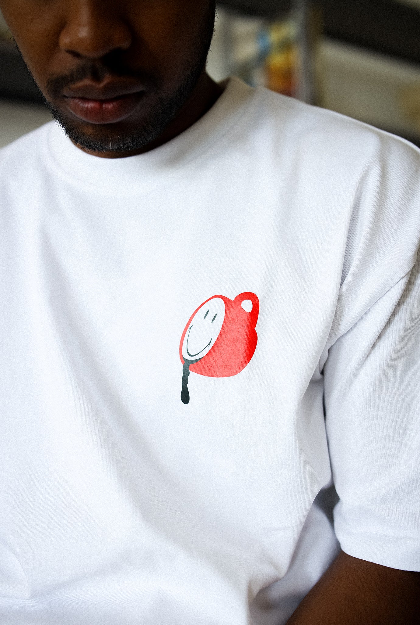P/C x Smiley: Uncaffeinated Heavyweight T-Shirt - White