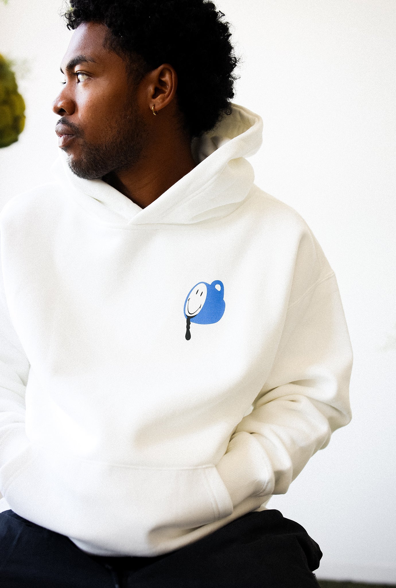 P/C x Smiley: Uncaffeinated Heavyweight Hoodie - Ivory