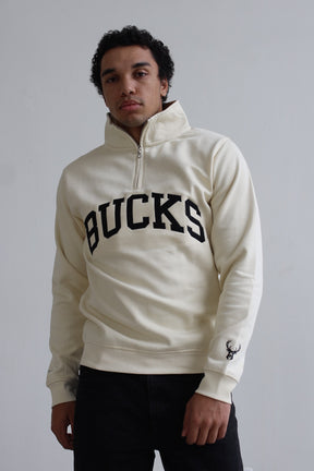 Milwaukee Bucks Collegiate Quarter Zip - Ivory