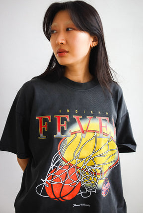 Indiana Fever Cropped Heavyweight T-Shirt - Off Black