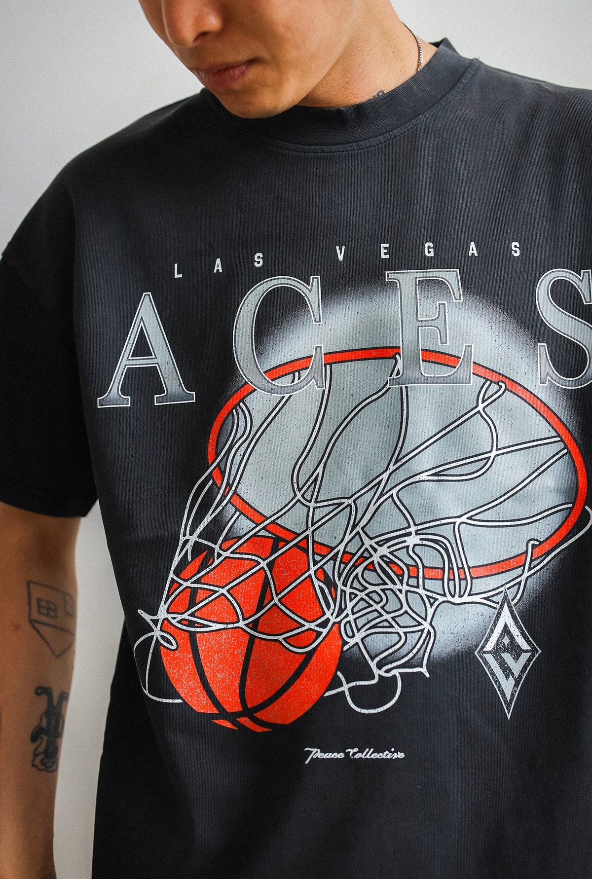 Las Vegas Aces Cropped Heavyweight T-Shirt - Off Black