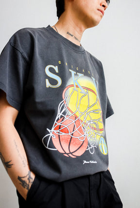 Chicago Sky Heavyweight T-Shirt - Off Black