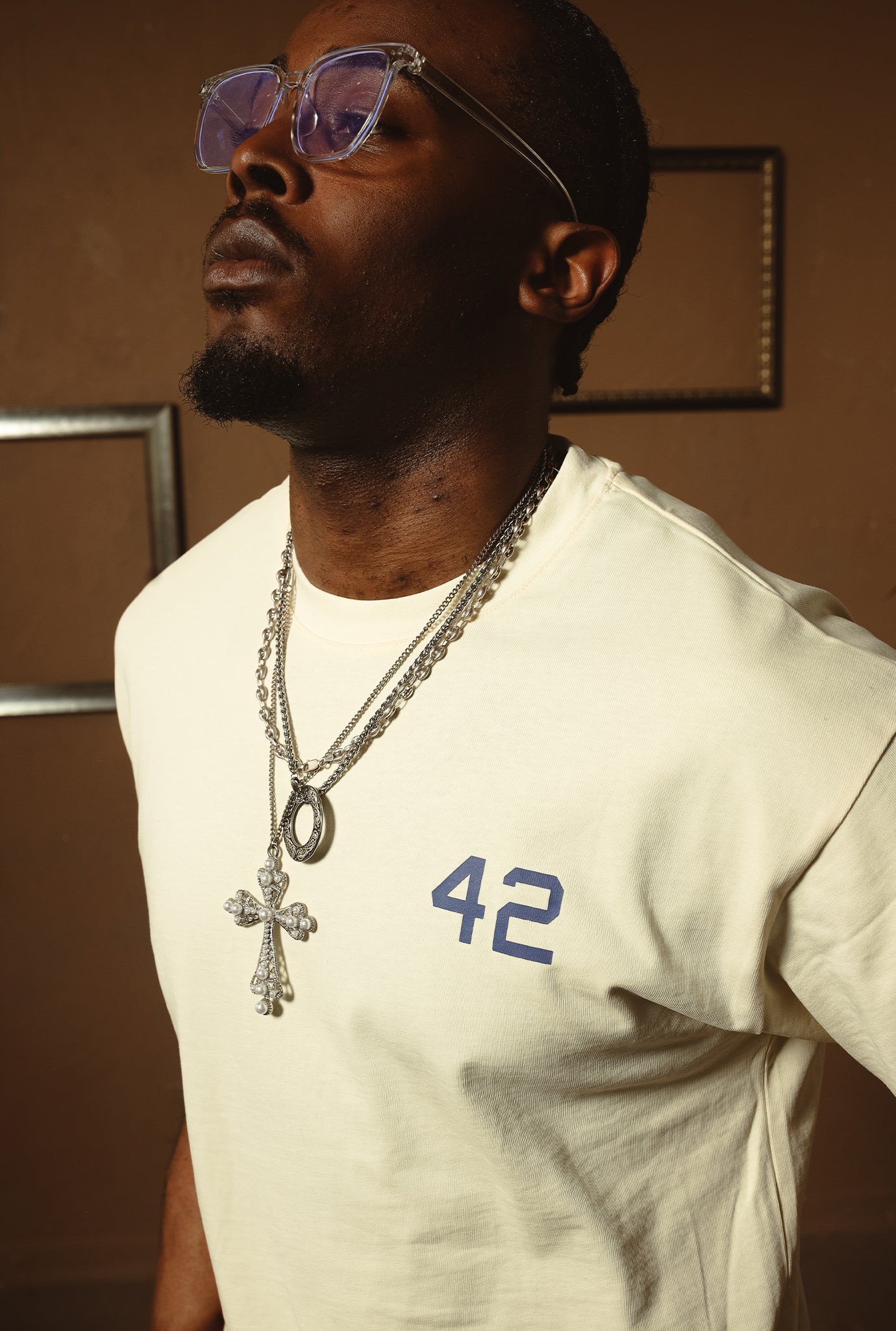 P/C x Jackie Robinson: Vintage Heavyweight T-Shirt - Elfenbein