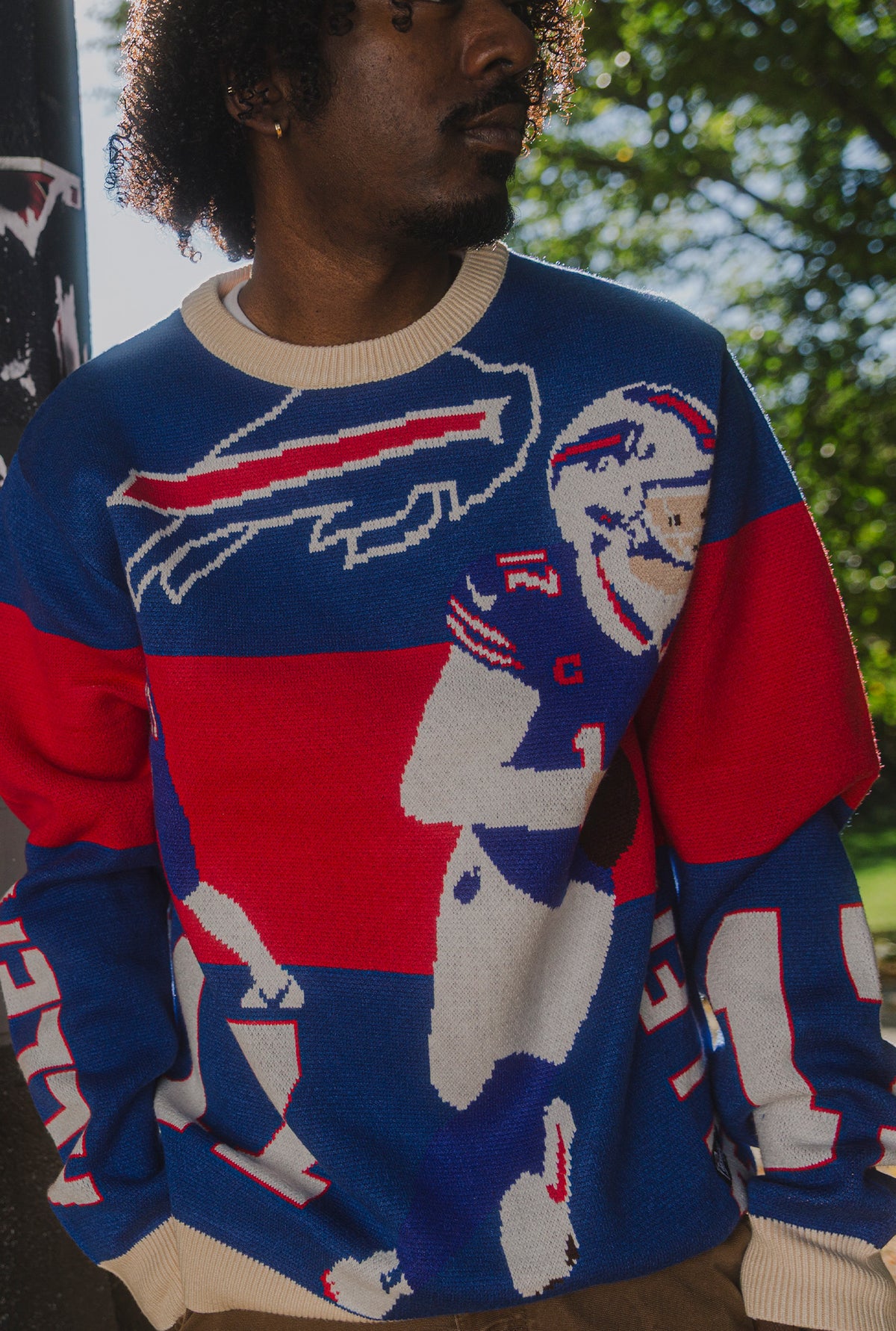 Josh Allen Knit Sweater - Royal / Ivory