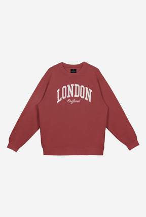 London Tourist Pigment Dye Crewneck - Maroon