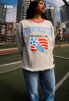 Coupe du Monde de la FIFA 1994 États-Unis Sweat-shirt épais à col rond - Gris cendré