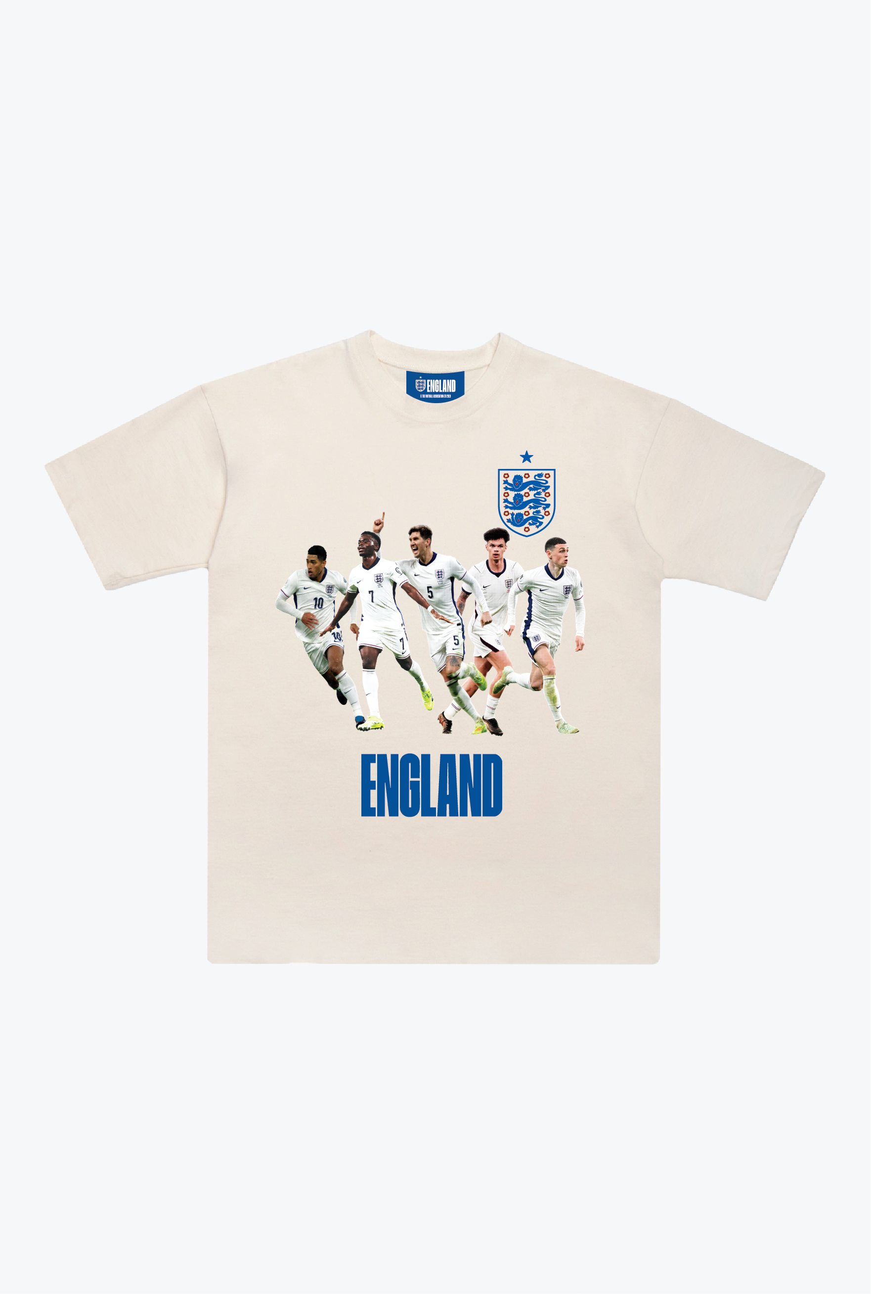 England-Team-T-Shirt (Schwergewicht) – Elfenbein
