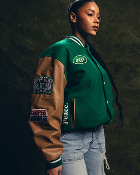 Super Bowl 1969 New York Jets Vs. Baltimore Colts Varsity Jacket - Green