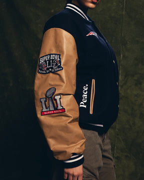 Super Bowl 2017 New England Patriots vs. Atlanta Falcons Varsity Jacket - Navy