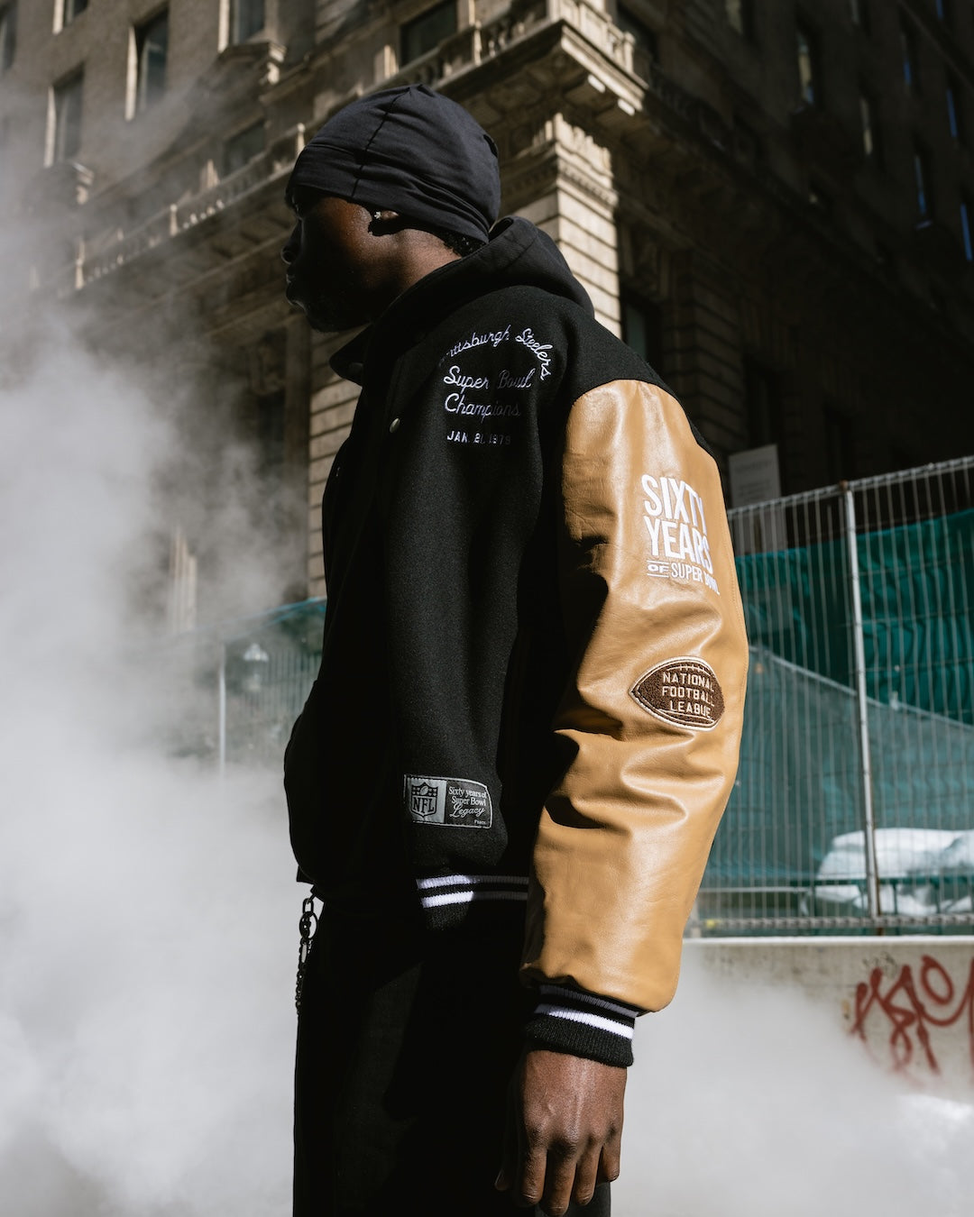 Super Bowl 1979 Pittsburgh Steelers vs. Dallas Cowboys Varsity Jacket - Black