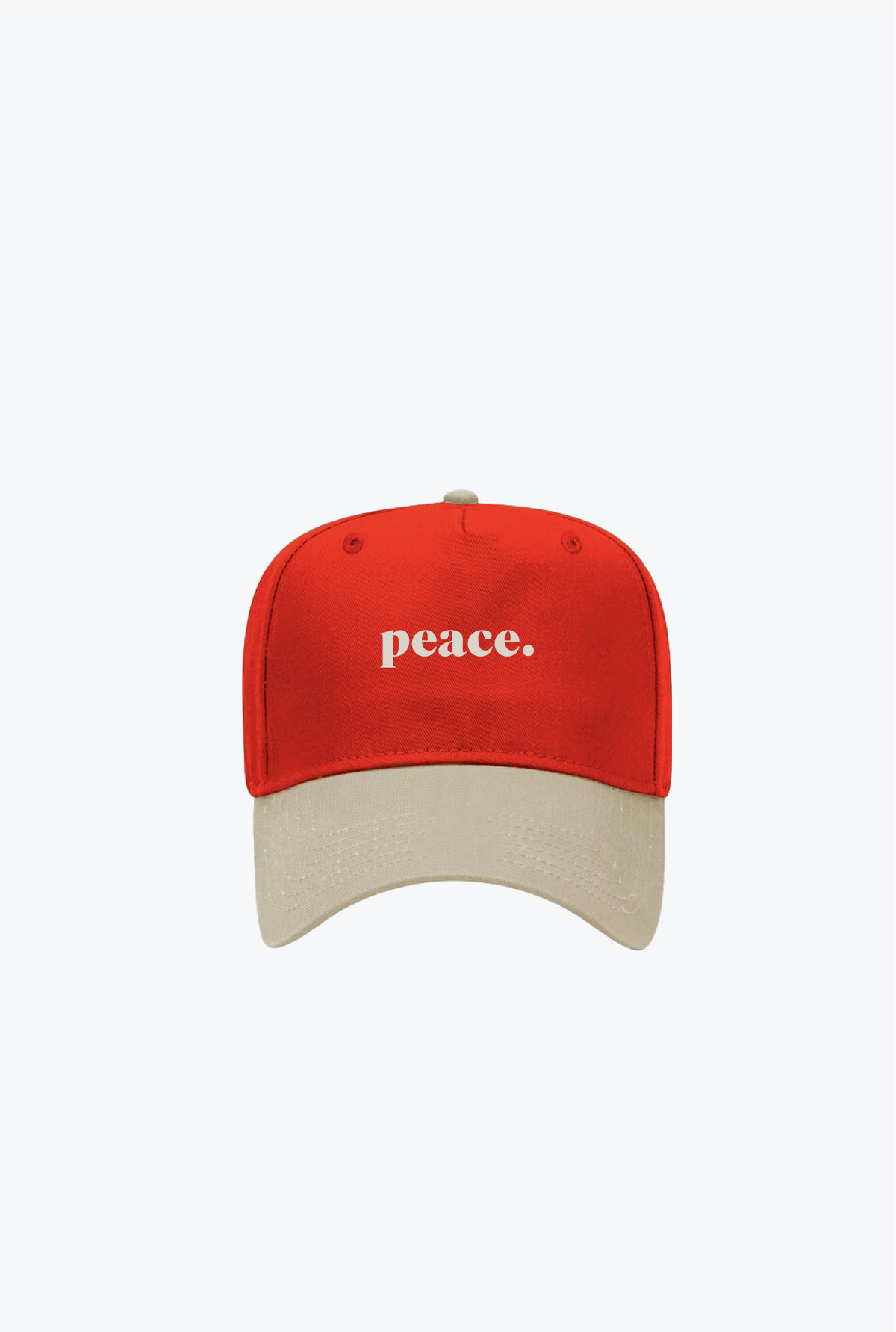Peace A-Frame Cap - Red/Cream