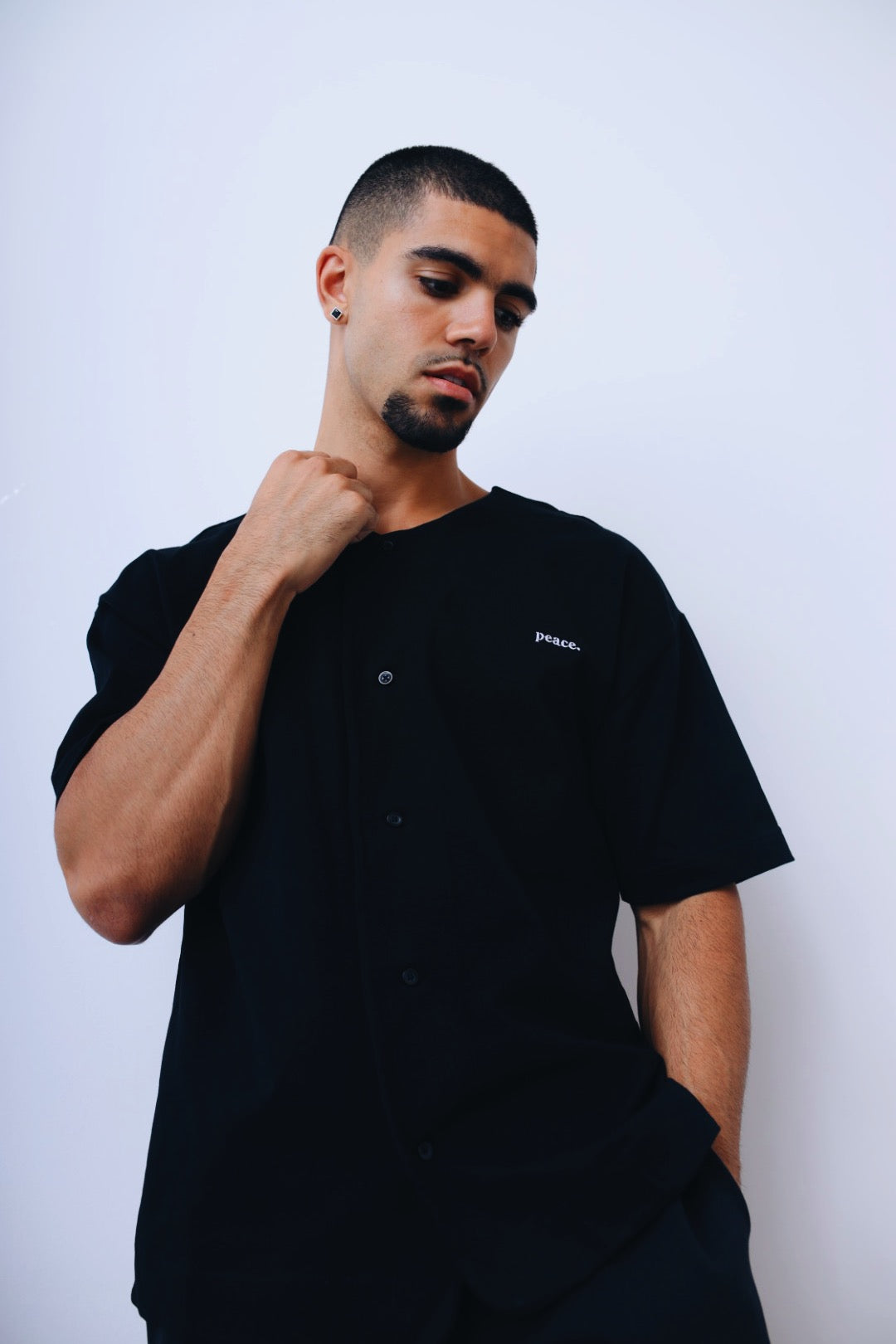 Maillot de baseball Peace Basics - Noir