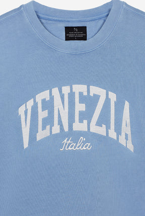 Venice Tourist Pigment Dye Crewneck - Blue