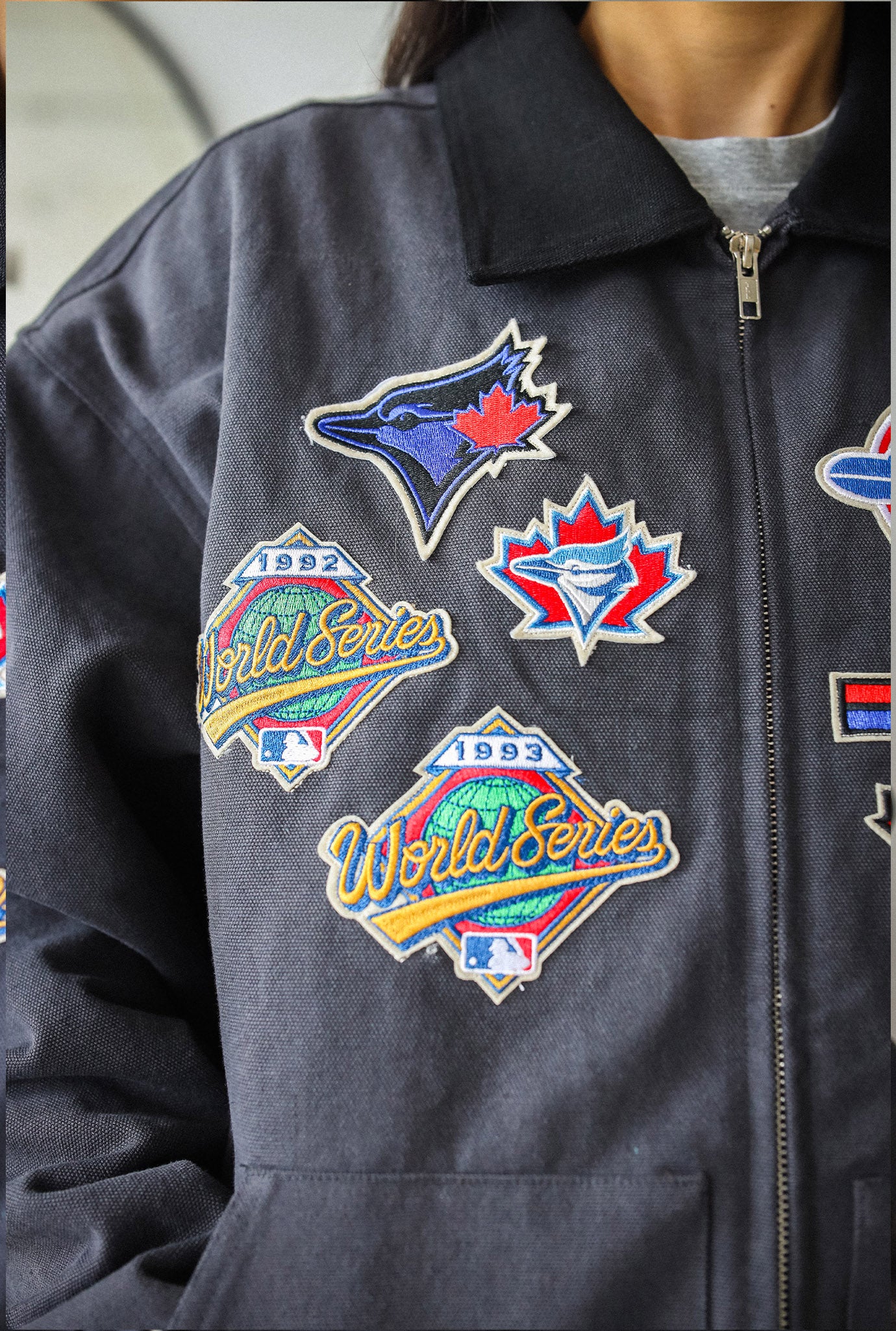 Toronto Blue Jays All Logos Work Jacket - Grey
