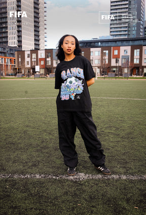 Camiseta de peso pesado fotorealista de la Copa Mundial de la FIFA 1998™ Francia teñida en prenda - Negra