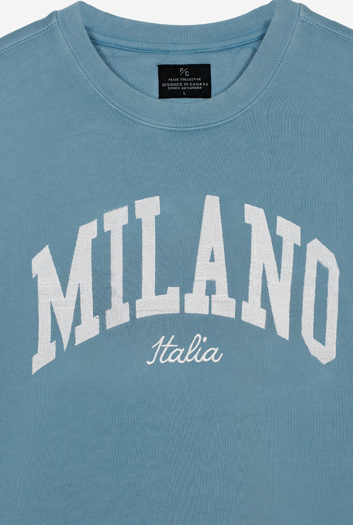 Milano Tourist Pigment Dye Crewneck - Slate Blue