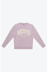Pull ras du cou teinté pigmenté Vancouver Tourist - Rose argenté