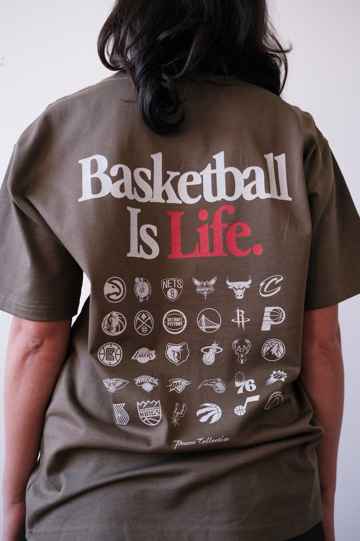 NBA Basketball is Life Heavyweight T-Shirt - Walnut