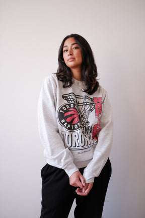 Toronto Raptors Basketball Net Crewneck - Ash