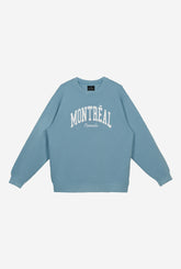 Montreal Tourist Pigment Dye Crewneck - Slate Blue