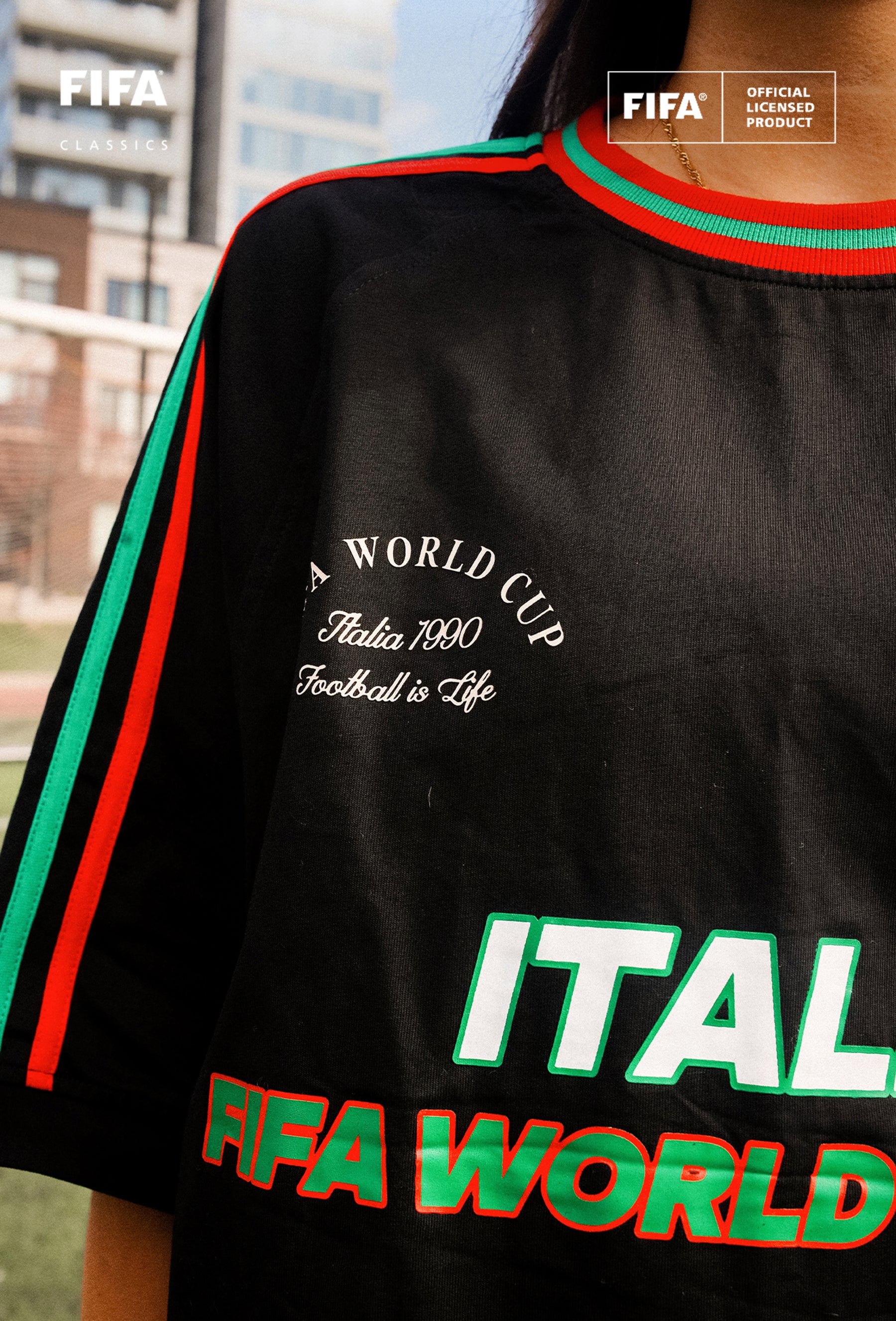 Camiseta boxy de la Copa Mundial de la FIFA 1990™ Italia - Negra