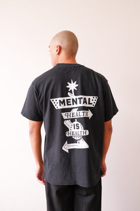 Mental Health is Health Heavyweight Pigment Dye T-Shirt - Black