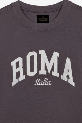 Rome Tourist Pigment Dye Crewneck - Black