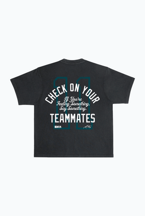 P/C x AJ Brown Teammates Heavyweight Garment Dyed T-Shirt - Black