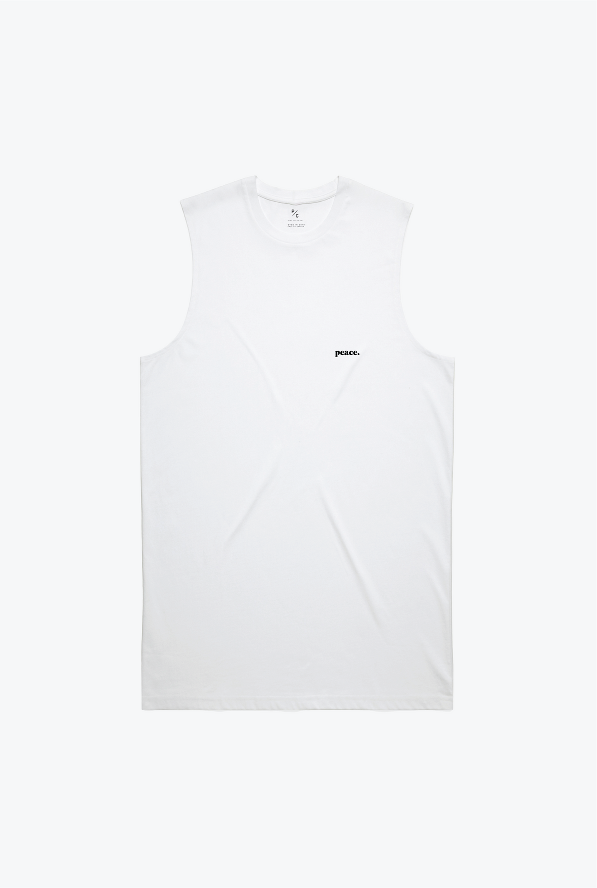 Peace Muscle Tank - White