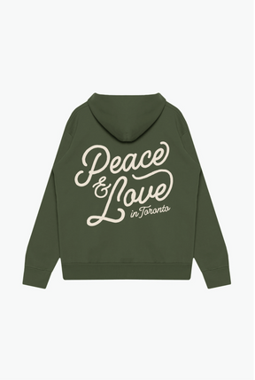 Peace & Love in Toronto Heavyweight Hoodie - Olive