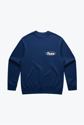 Stay Close to People Who Feel Like Home Heavyweight Crewneck - Petrol Blue