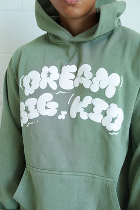 Dream Big, Kid Hoodie - Oil Green
