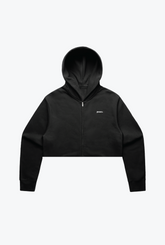 P/C Basics Heavyweight Cropped Full Zip - Black