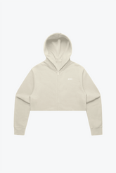 P/C Basics Heavyweight Cropped Full Zip - Ivory