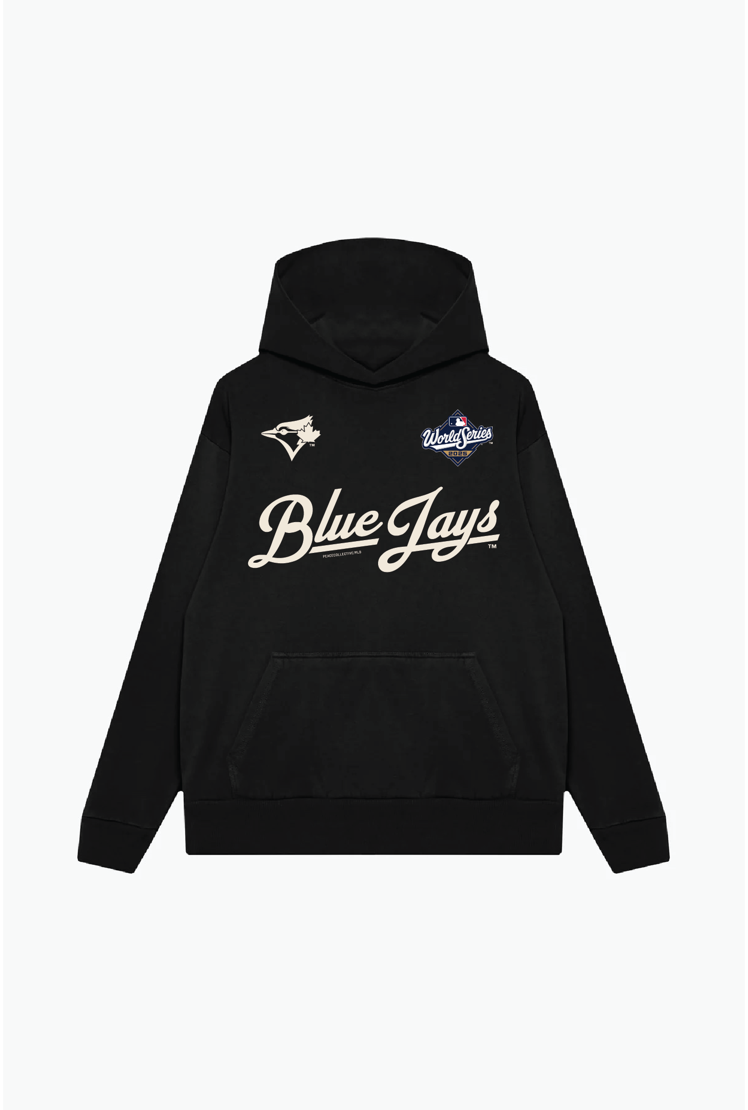 Toronto Blue Jays Script World Series 2025 Oversized Hoodie - Black