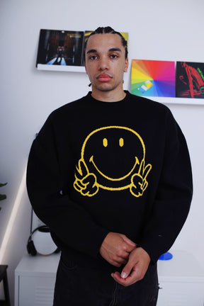P/C x Smiley Knit Sweater - Black