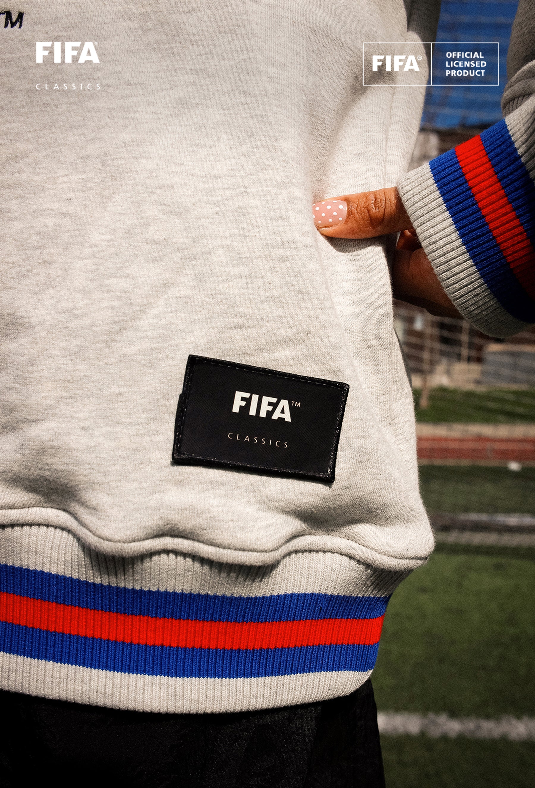FIFA-Weltmeisterschaft 1998 Frankreich Schwergewicht-Rundhalspullover - Aschgrau