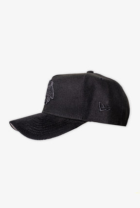 Casquette Snapback 9FORTY en velours côtelé des Blackhawks de Chicago - Noir/Noir
